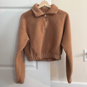 Zaful Sherpa Cropped Pullover